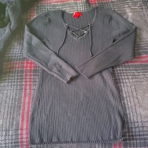 Sexy lace up black top